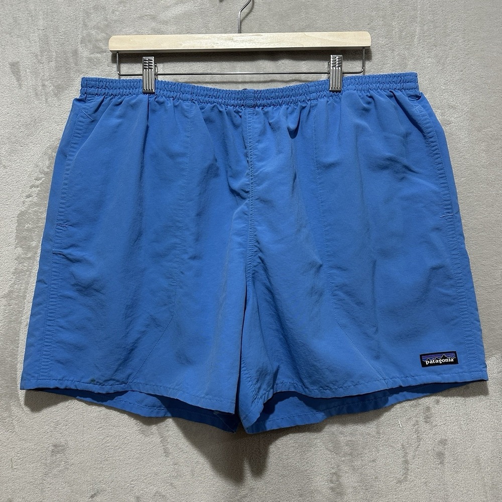 Patagonia Baggies Shorts Men's XXL Blue Swim Trunks Mesh Lined Quick Dry Logo